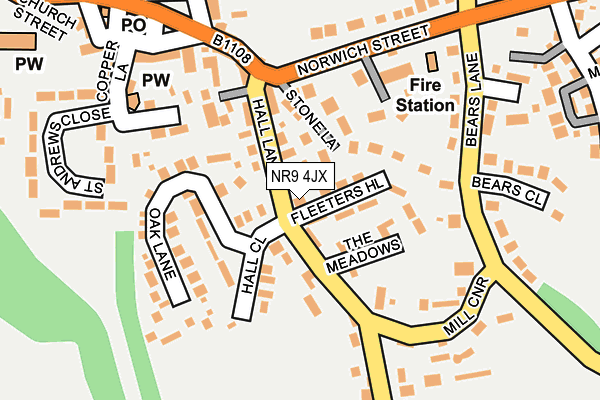 NR9 4JX map - OS OpenMap – Local (Ordnance Survey)