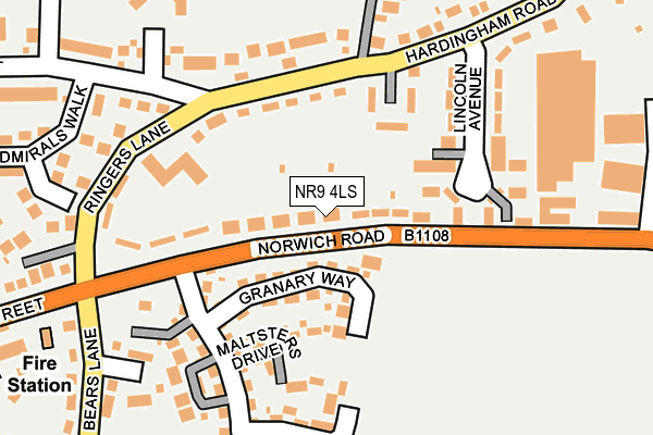 NR9 4LS map - OS OpenMap – Local (Ordnance Survey)