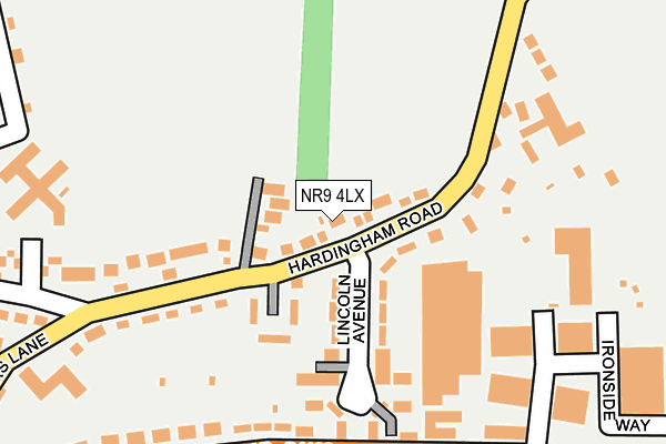 NR9 4LX map - OS OpenMap – Local (Ordnance Survey)