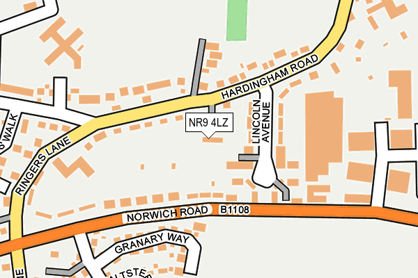 NR9 4LZ map - OS OpenMap – Local (Ordnance Survey)