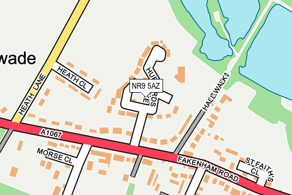 NR9 5AZ map - OS OpenMap – Local (Ordnance Survey)
