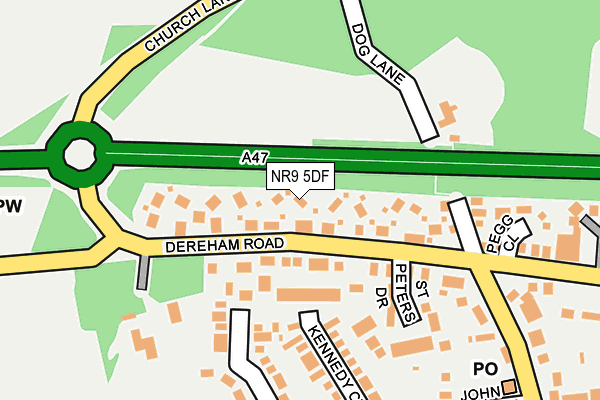 NR9 5DF map - OS OpenMap – Local (Ordnance Survey)