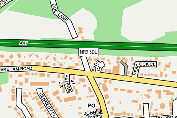 NR9 5DL map - OS OpenMap – Local (Ordnance Survey)
