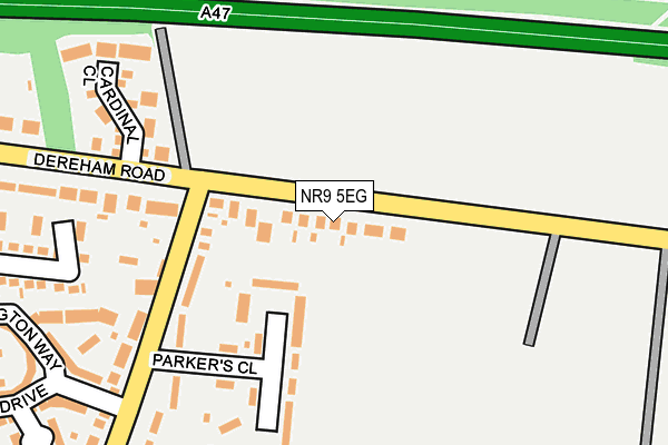 NR9 5EG map - OS OpenMap – Local (Ordnance Survey)