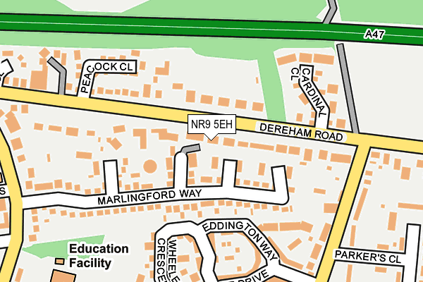 NR9 5EH map - OS OpenMap – Local (Ordnance Survey)