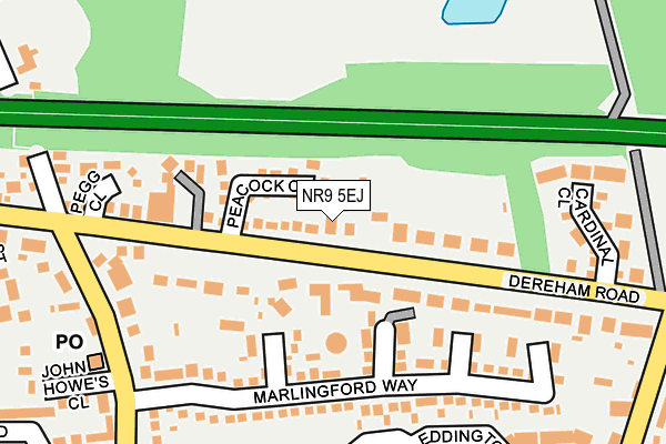 NR9 5EJ map - OS OpenMap – Local (Ordnance Survey)
