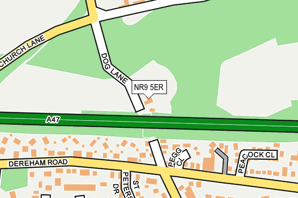 NR9 5ER map - OS OpenMap – Local (Ordnance Survey)