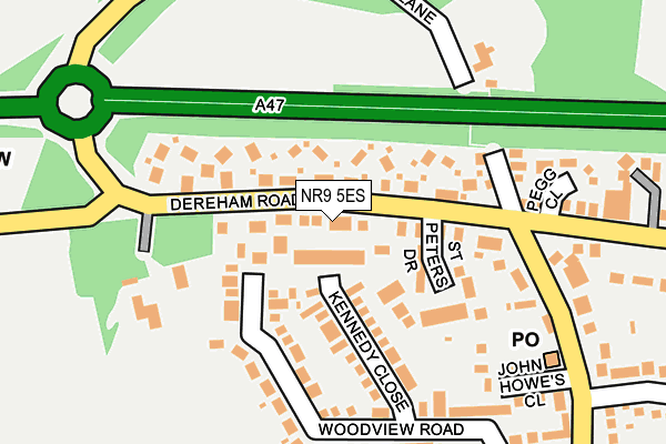 NR9 5ES map - OS OpenMap – Local (Ordnance Survey)