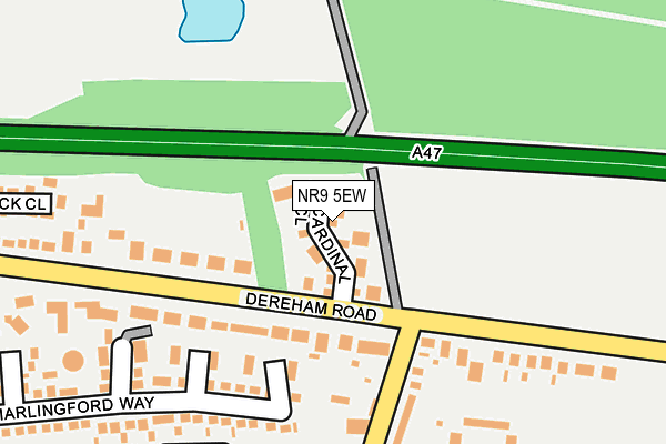 NR9 5EW map - OS OpenMap – Local (Ordnance Survey)
