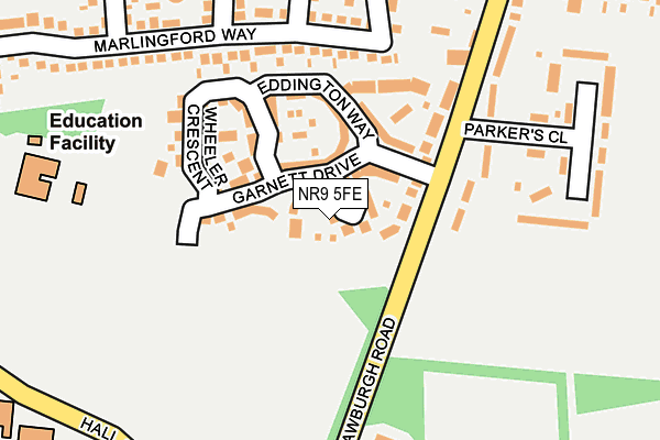NR9 5FE map - OS OpenMap – Local (Ordnance Survey)