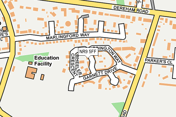 NR9 5FF map - OS OpenMap – Local (Ordnance Survey)