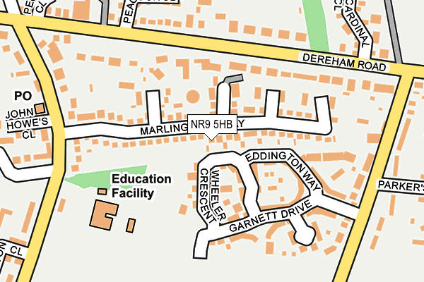 NR9 5HB map - OS OpenMap – Local (Ordnance Survey)