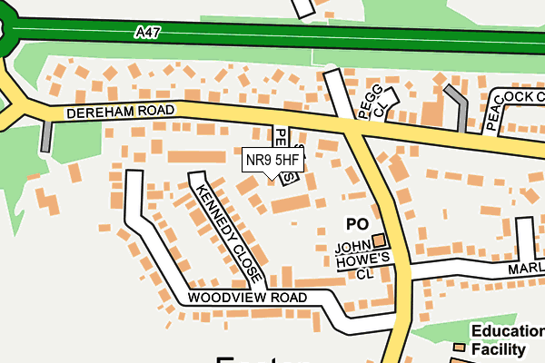 NR9 5HF map - OS OpenMap – Local (Ordnance Survey)