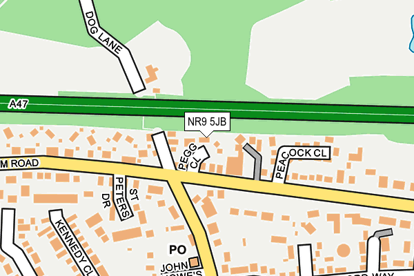 NR9 5JB map - OS OpenMap – Local (Ordnance Survey)