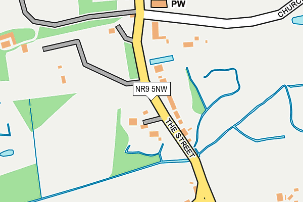 NR9 5NW map - OS OpenMap – Local (Ordnance Survey)