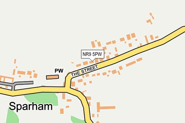 NR9 5PW map - OS OpenMap – Local (Ordnance Survey)