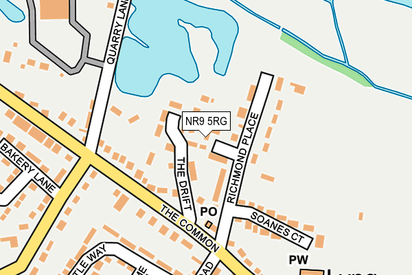 NR9 5RG map - OS OpenMap – Local (Ordnance Survey)