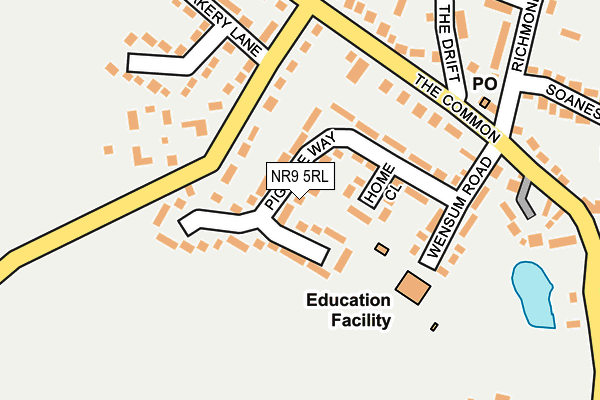 NR9 5RL map - OS OpenMap – Local (Ordnance Survey)