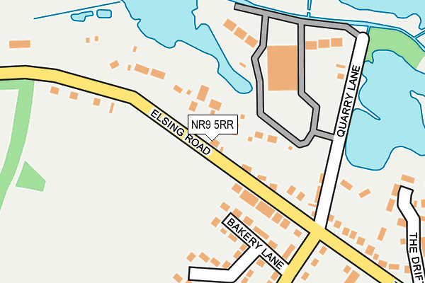 NR9 5RR map - OS OpenMap – Local (Ordnance Survey)
