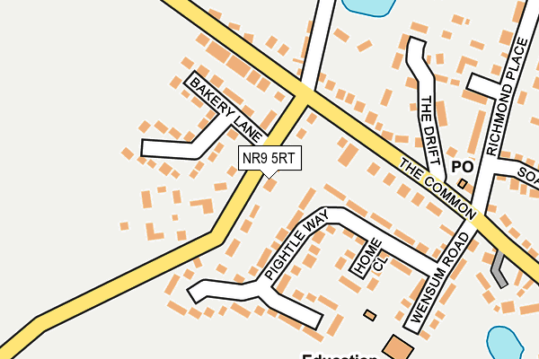 NR9 5RT map - OS OpenMap – Local (Ordnance Survey)