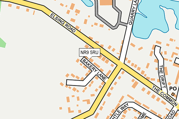 NR9 5RU map - OS OpenMap – Local (Ordnance Survey)