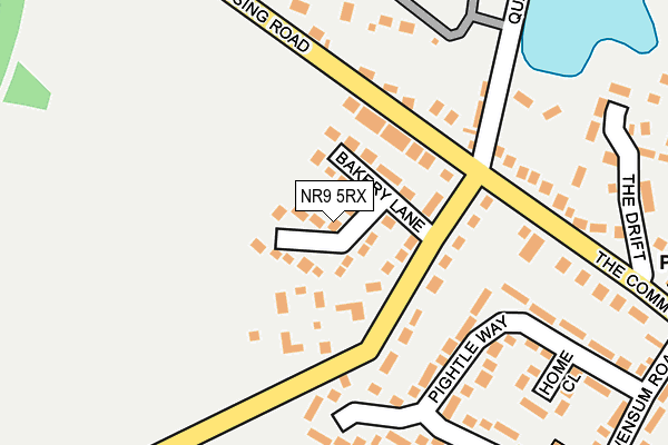 NR9 5RX map - OS OpenMap – Local (Ordnance Survey)