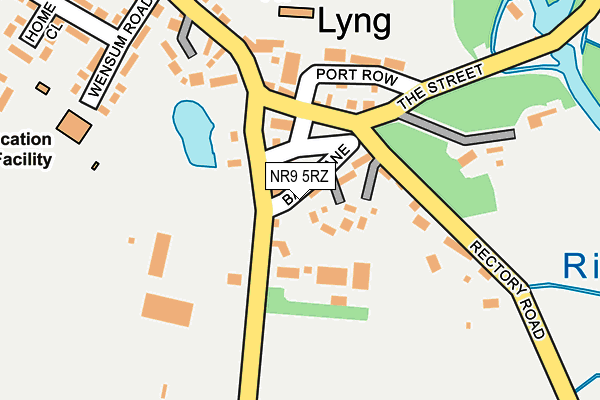 NR9 5RZ map - OS OpenMap – Local (Ordnance Survey)