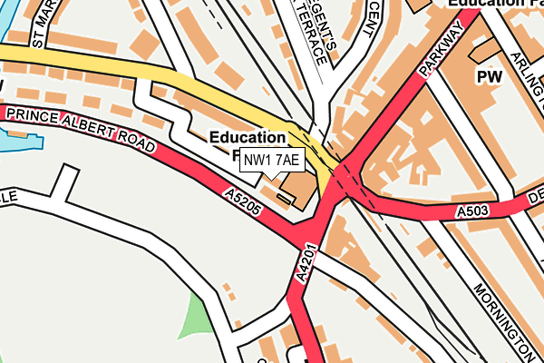 NW1 7AE map - OS OpenMap – Local (Ordnance Survey)