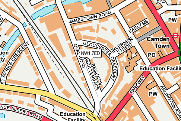 NW1 7ED map - OS OpenMap – Local (Ordnance Survey)
