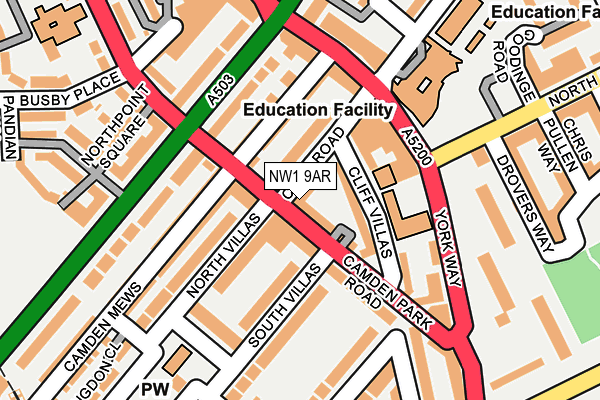 NW1 9AR map - OS OpenMap – Local (Ordnance Survey)