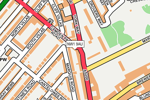 NW1 9AU map - OS OpenMap – Local (Ordnance Survey)