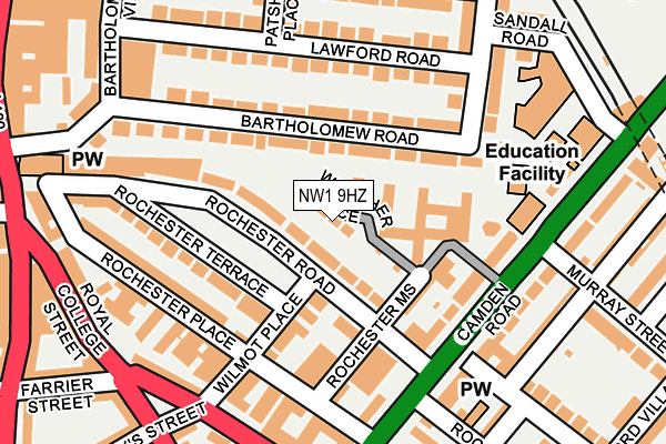 NW1 9HZ map - OS OpenMap – Local (Ordnance Survey)