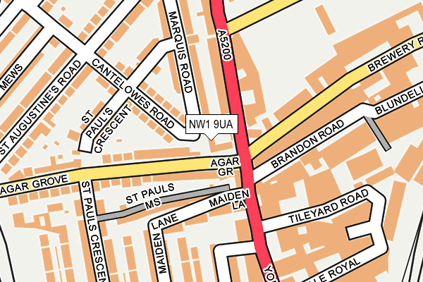 NW1 9UA map - OS OpenMap – Local (Ordnance Survey)
