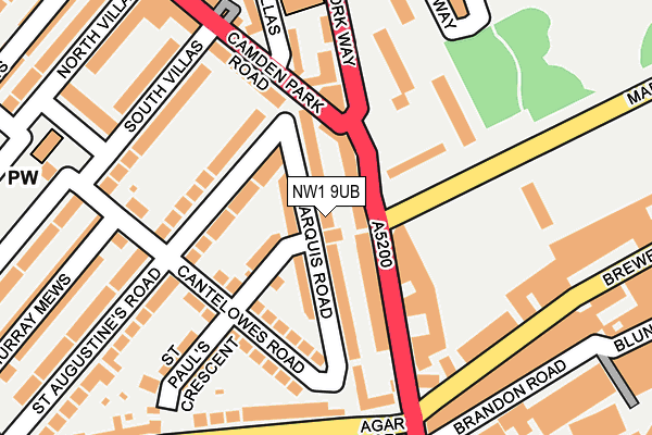 NW1 9UB map - OS OpenMap – Local (Ordnance Survey)