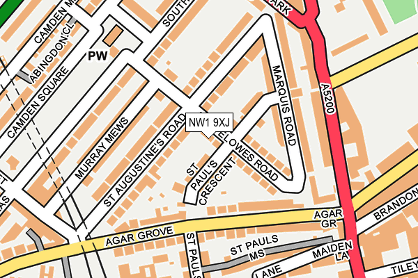 NW1 9XJ map - OS OpenMap – Local (Ordnance Survey)