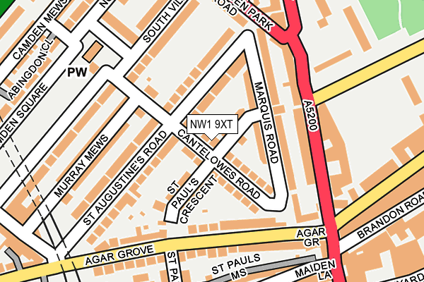 NW1 9XT map - OS OpenMap – Local (Ordnance Survey)