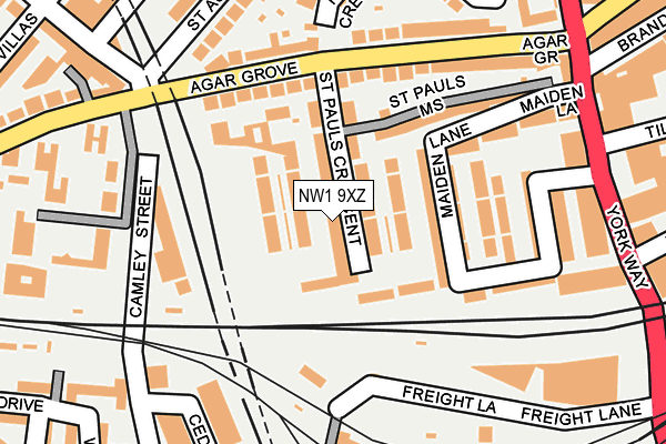 NW1 9XZ map - OS OpenMap – Local (Ordnance Survey)