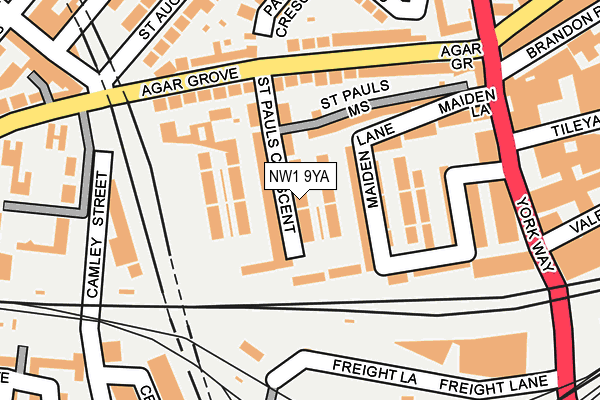 NW1 9YA map - OS OpenMap – Local (Ordnance Survey)