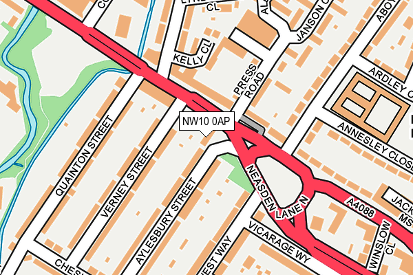 NW10 0AP map - OS OpenMap – Local (Ordnance Survey)