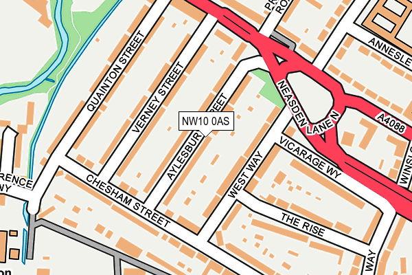 NW10 0AS map - OS OpenMap – Local (Ordnance Survey)