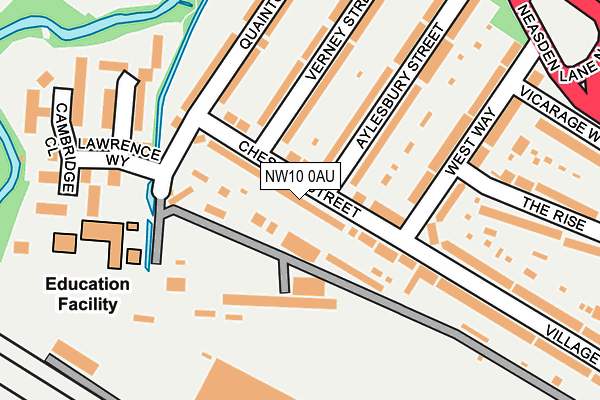 NW10 0AU map - OS OpenMap – Local (Ordnance Survey)