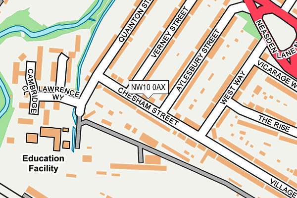 NW10 0AX map - OS OpenMap – Local (Ordnance Survey)