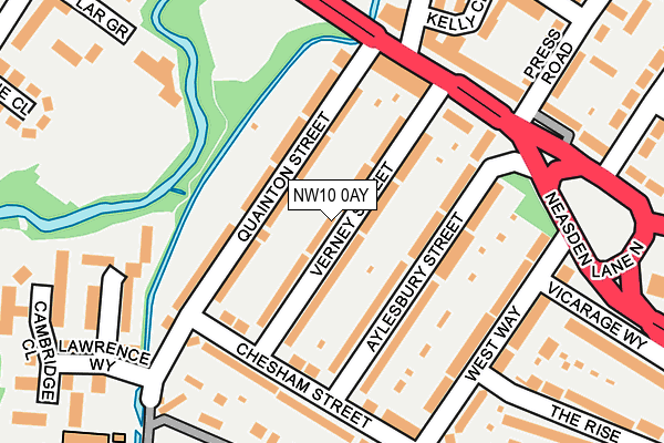 NW10 0AY map - OS OpenMap – Local (Ordnance Survey)