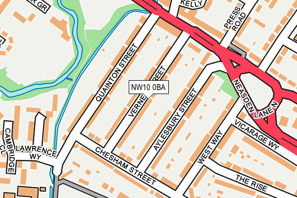 NW10 0BA map - OS OpenMap – Local (Ordnance Survey)