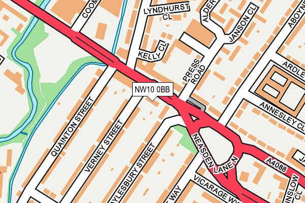 NW10 0BB map - OS OpenMap – Local (Ordnance Survey)