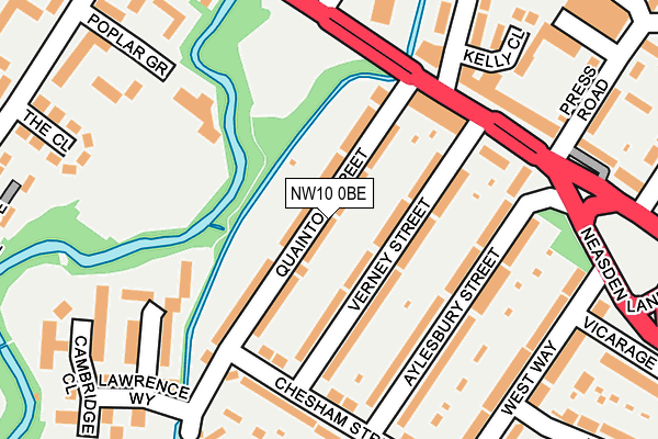 NW10 0BE map - OS OpenMap – Local (Ordnance Survey)