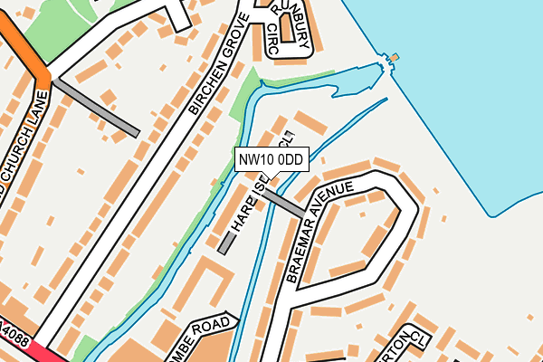 NW10 0DD map - OS OpenMap – Local (Ordnance Survey)