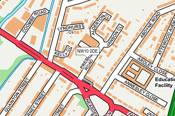 NW10 0DE map - OS OpenMap – Local (Ordnance Survey)