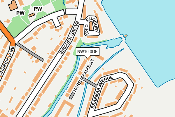 NW10 0DF map - OS OpenMap – Local (Ordnance Survey)