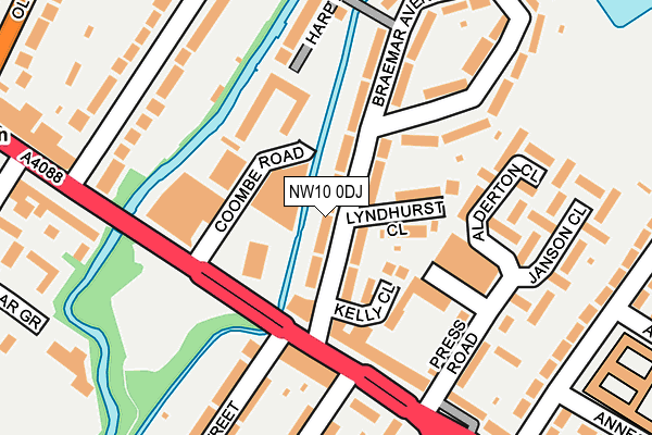 NW10 0DJ map - OS OpenMap – Local (Ordnance Survey)